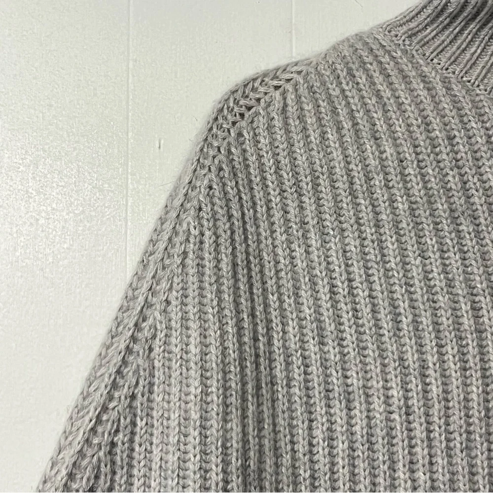 J. McLaughlin Angora Wool Blend Ribbed Poncho Pullover Contemporary Sweater O/S